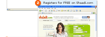 Registers for FREE on Shaadi.com
